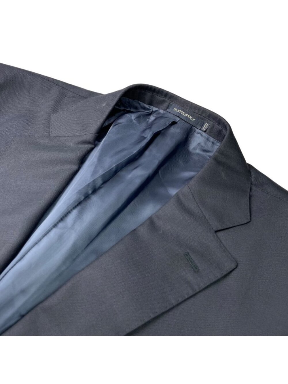 SuitSupply Men’s Vitale Wool Slim Fit 2-Button Lazio Blazer Jacket Navy • 46L